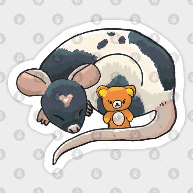 Cute Rat With Teddy Bear Sticker by nonbeenarydesigns